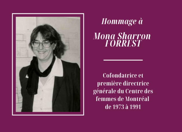 Hommage à Mona Sharron FORREST