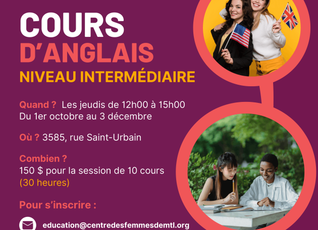Cours d'anglais pour femmes