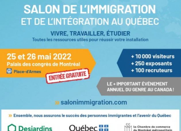 Retrouvez-nous au Salon de l'immigration et de l'intégration au Québec